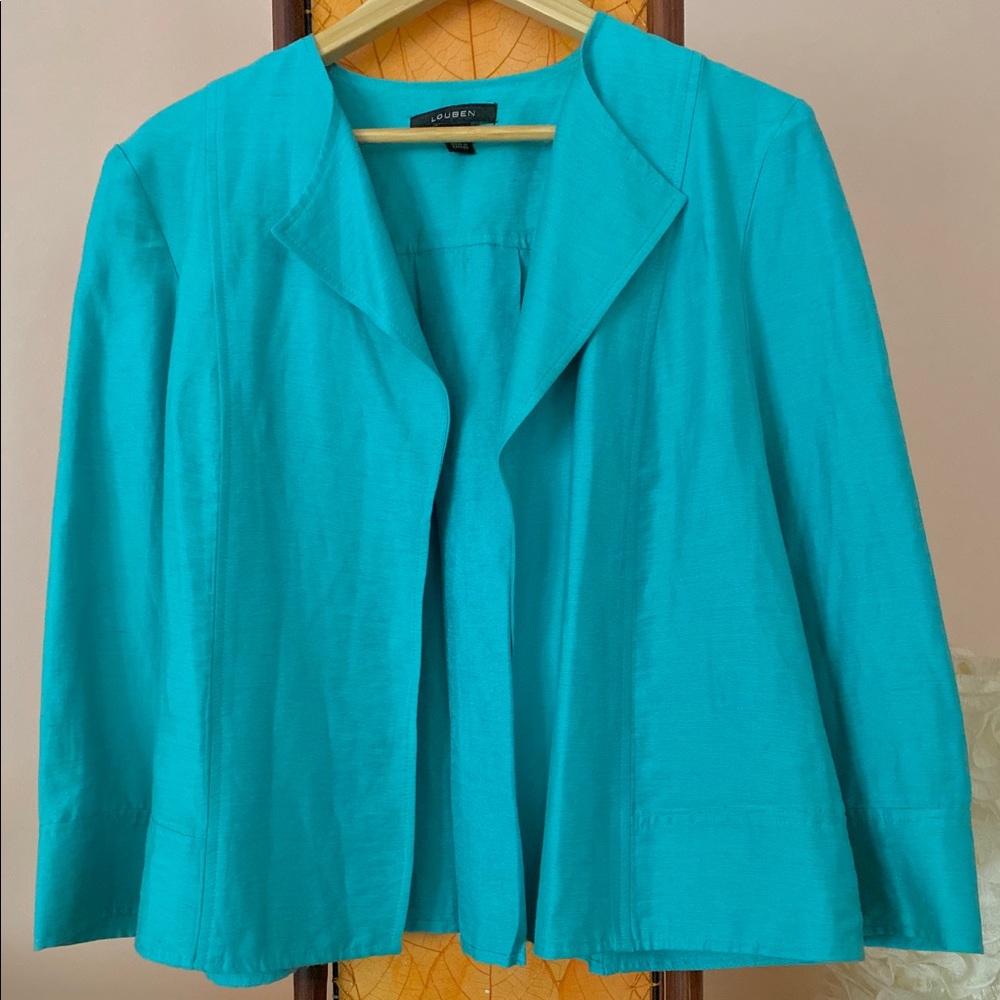 💙LOUBEN Nordstrom Teal Open Jacket 14